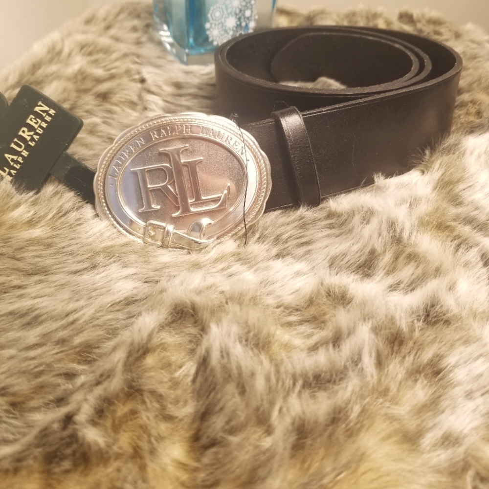 Ralph Lauren genuine leather belt in chocolate brown NEW with tags